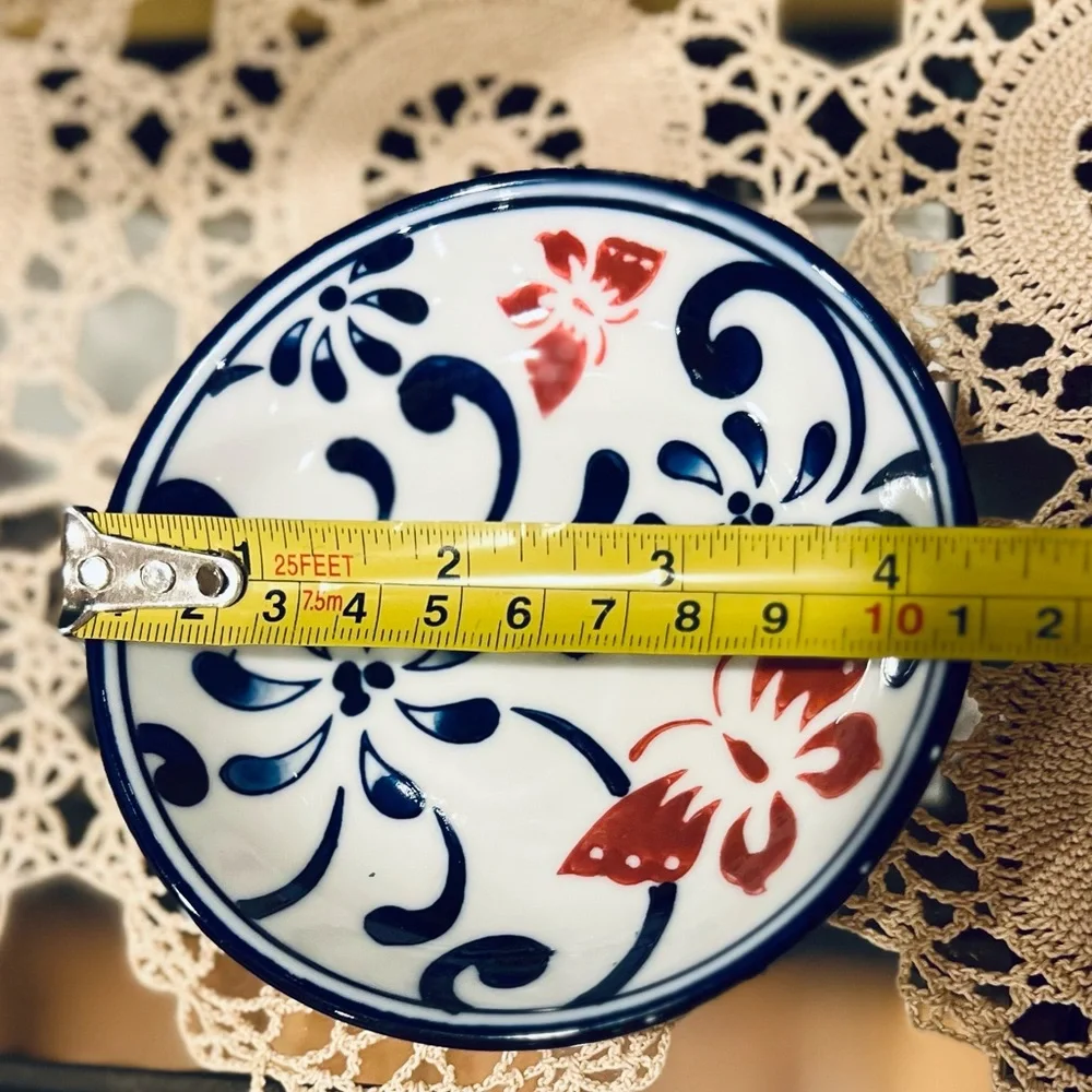 Pier 1 Red and Blue Ceramic Plate